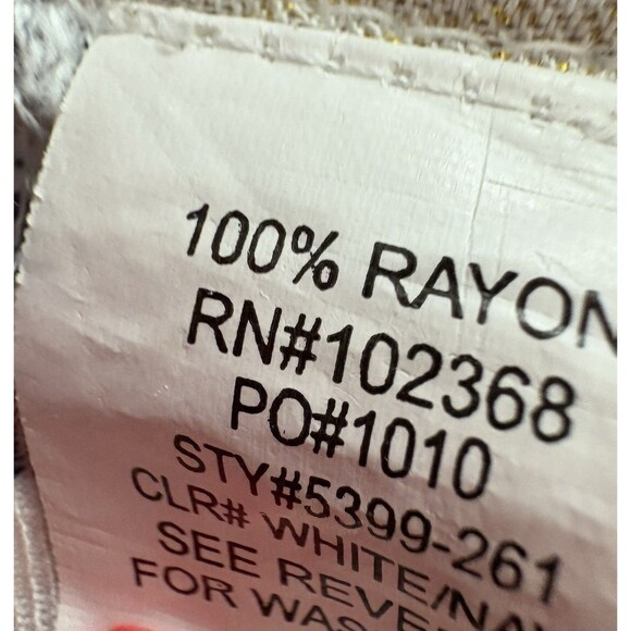 Blue Island Beach Boho Bell Sleeve Striped Blouse Woman’s Medium White/Navy/Gold - Picture 5 of 11